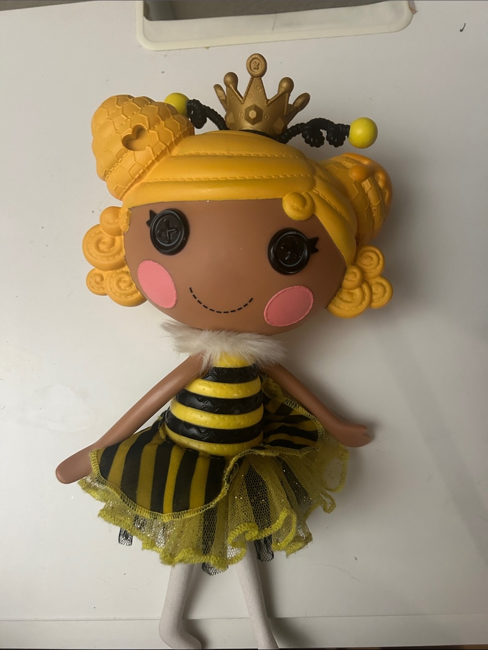 LalaLoopsy Bea spells -a- Lot Queen Bee doll Yellow Black striped tutu no wings